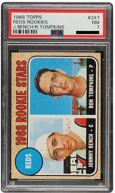 1968 Topps Reds Rookies Johnny Bench Card