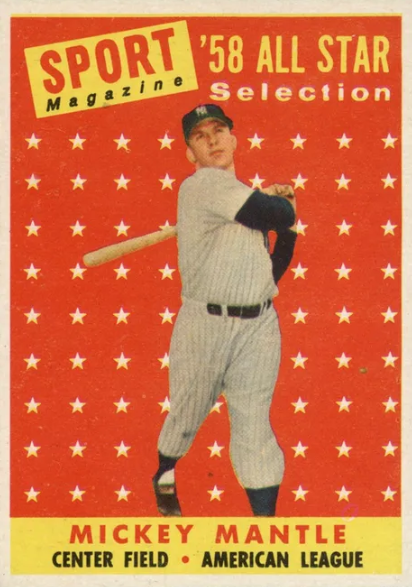 1958 Mickey Mantle All Star Card