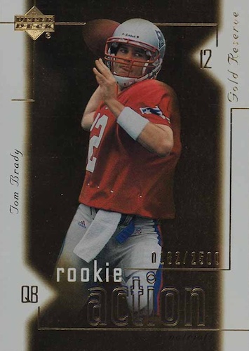 2000-Upper-Deck-Gold-Reserve-Tom-Brady-RC-215-Rookie-Action
